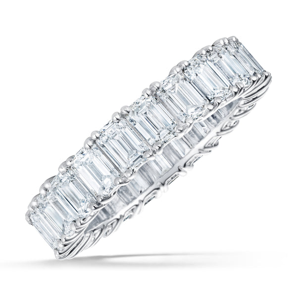 LUXE 5.00ct Lab Diamond Chloe Eternity Ring with IGI Certified Emerald-Cut Diamonds in 18K White Gold
